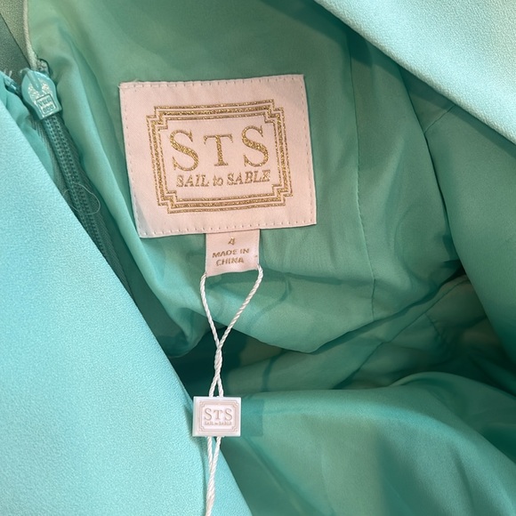 NWT Sail to Sable fit & flare bow back Tiffany mint green cocktail dress size 4 - Picture 7 of 7